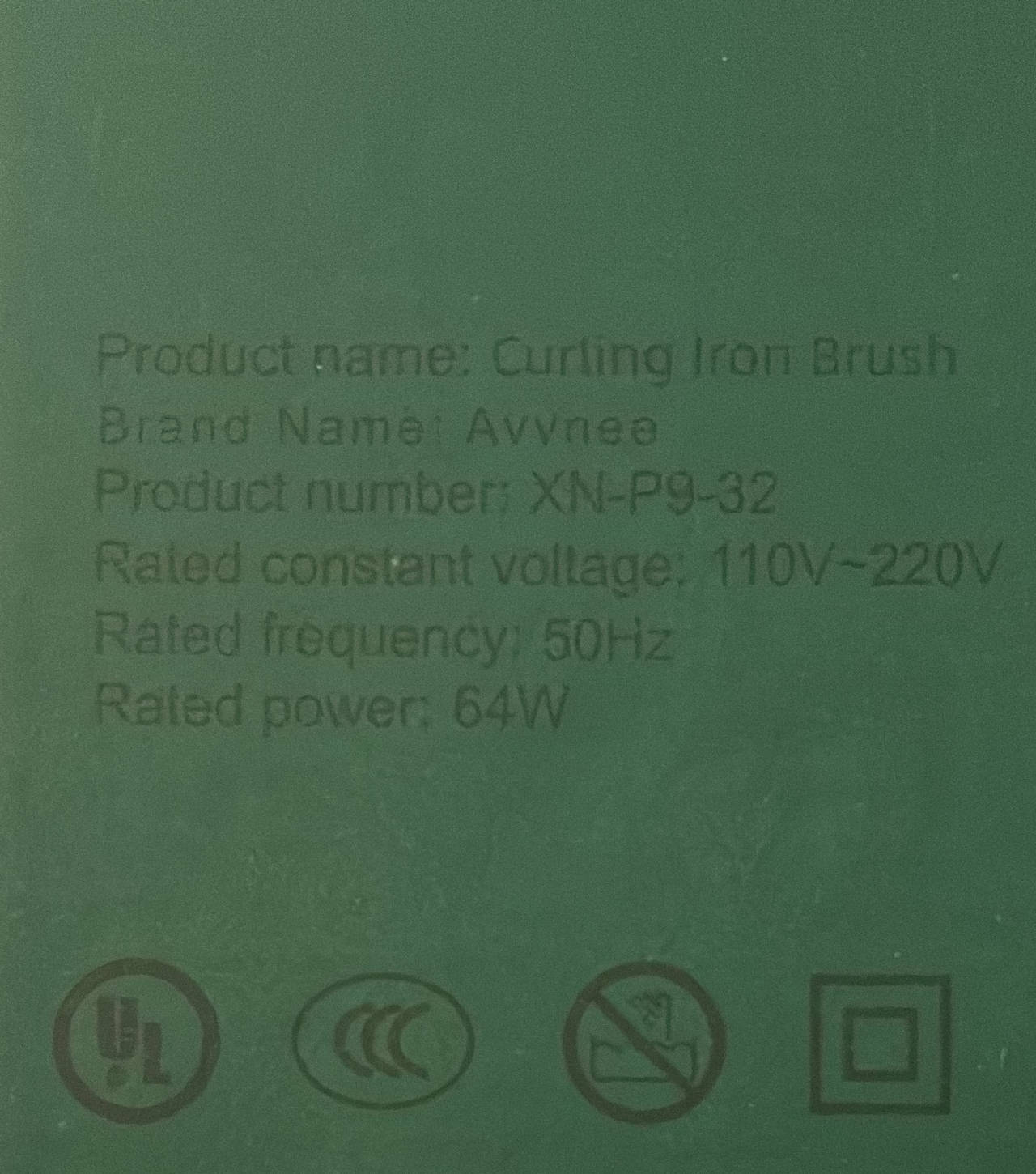 Avvnee 32mm Curling Iron Brush XN-P9-32