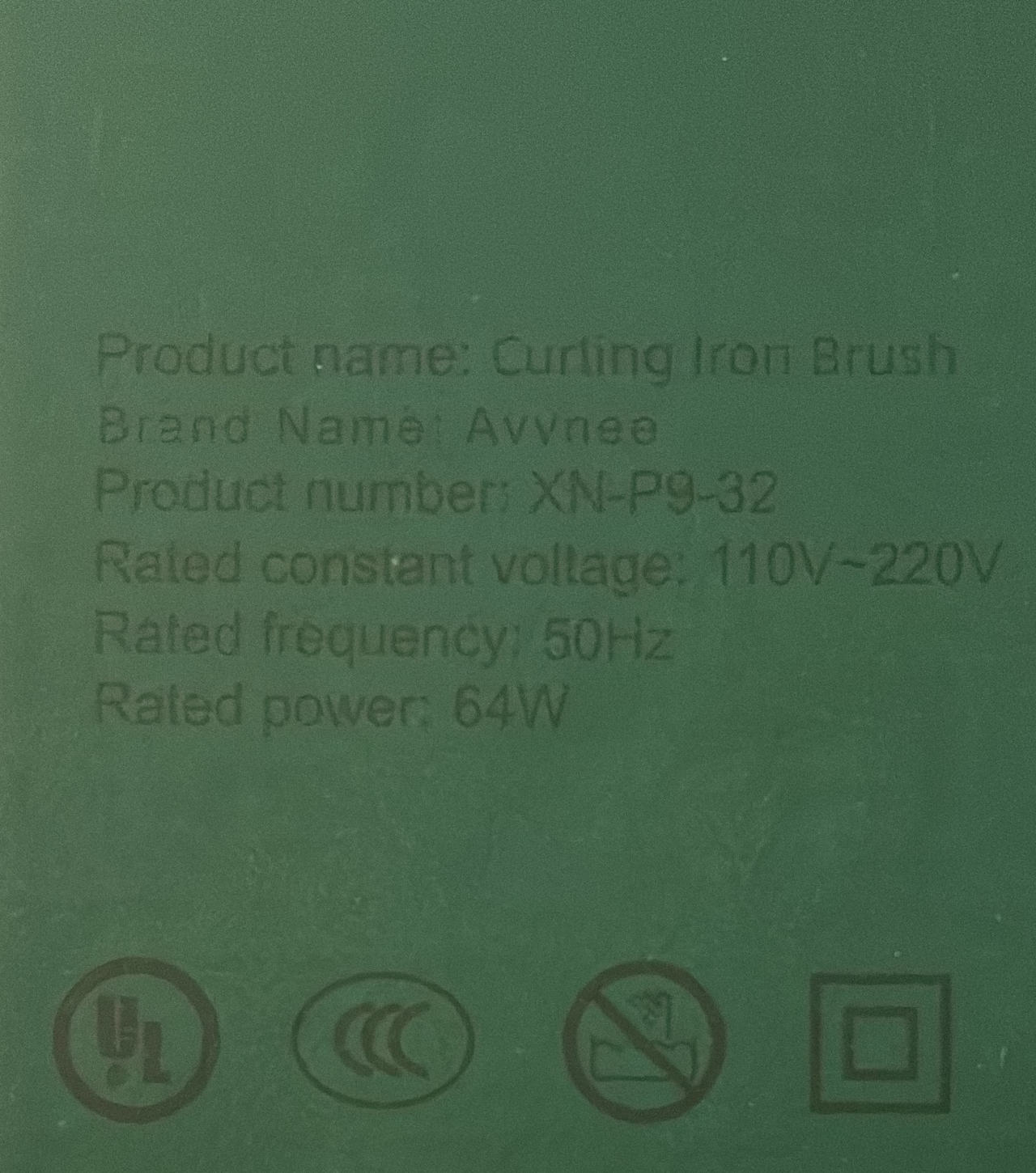 Avvnee 32mm Curling Iron Brush XN-P9-32