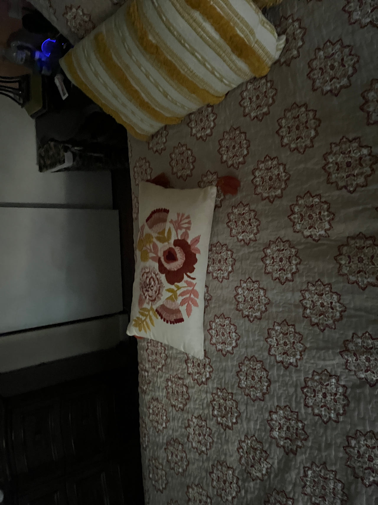 Embroidered Floral Quilt Bedding Set