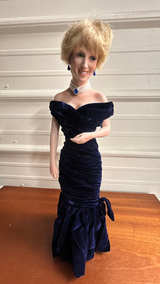 Ashton-Drake Princess Diana Porcelain Doll Blue Velvet Gown 20‑inch - Image 7