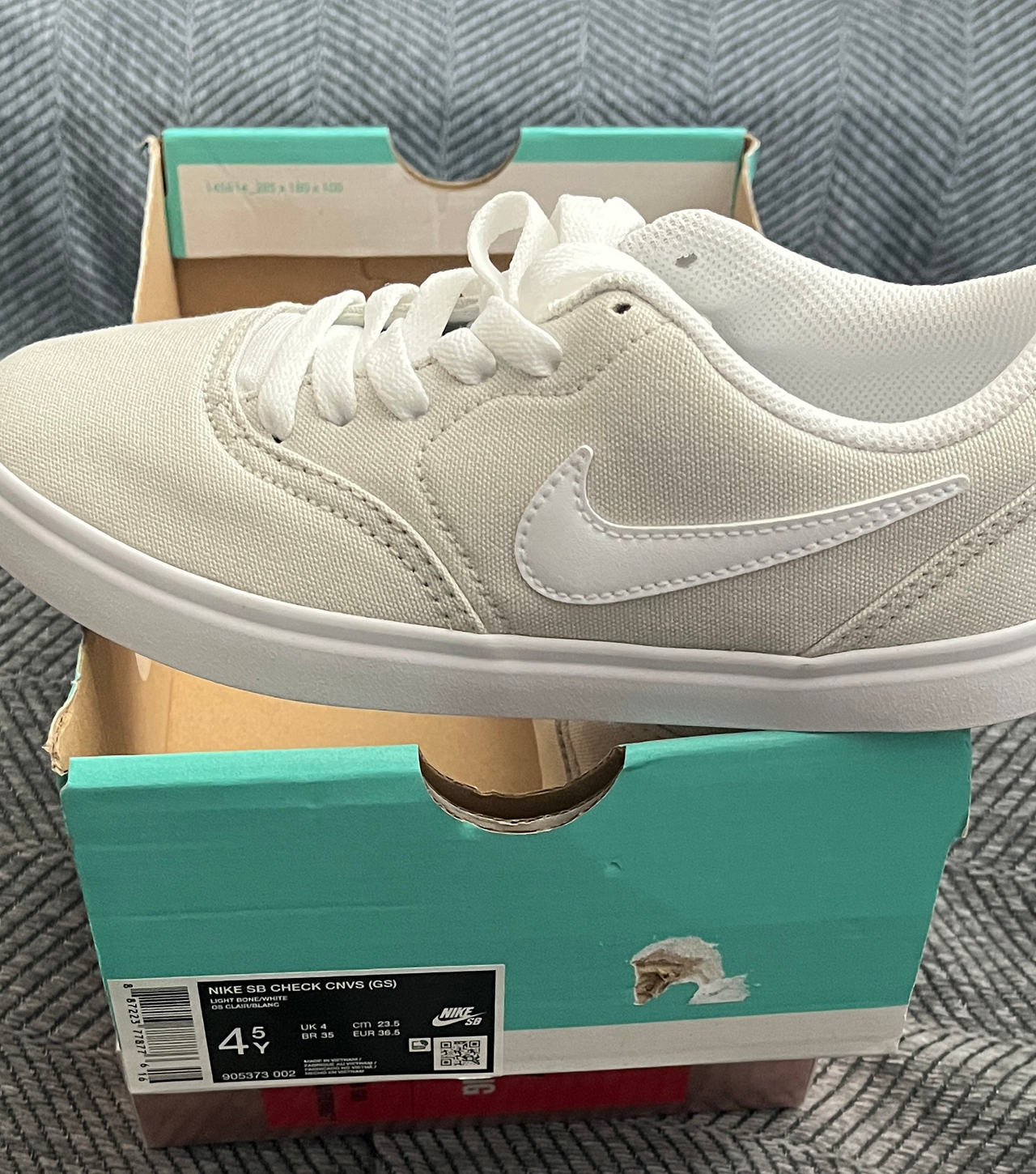 Nike SB Check Canvas (GS) Light Bone/White