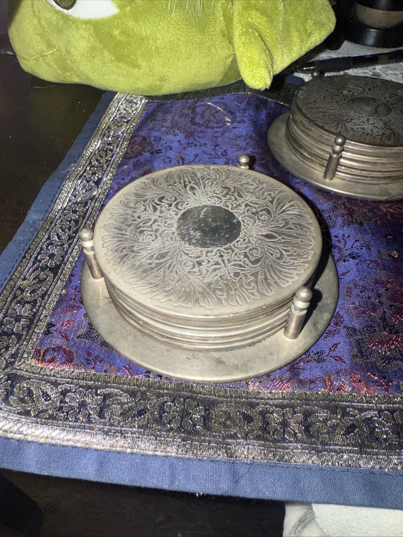 Vintage Metal Coaster Set