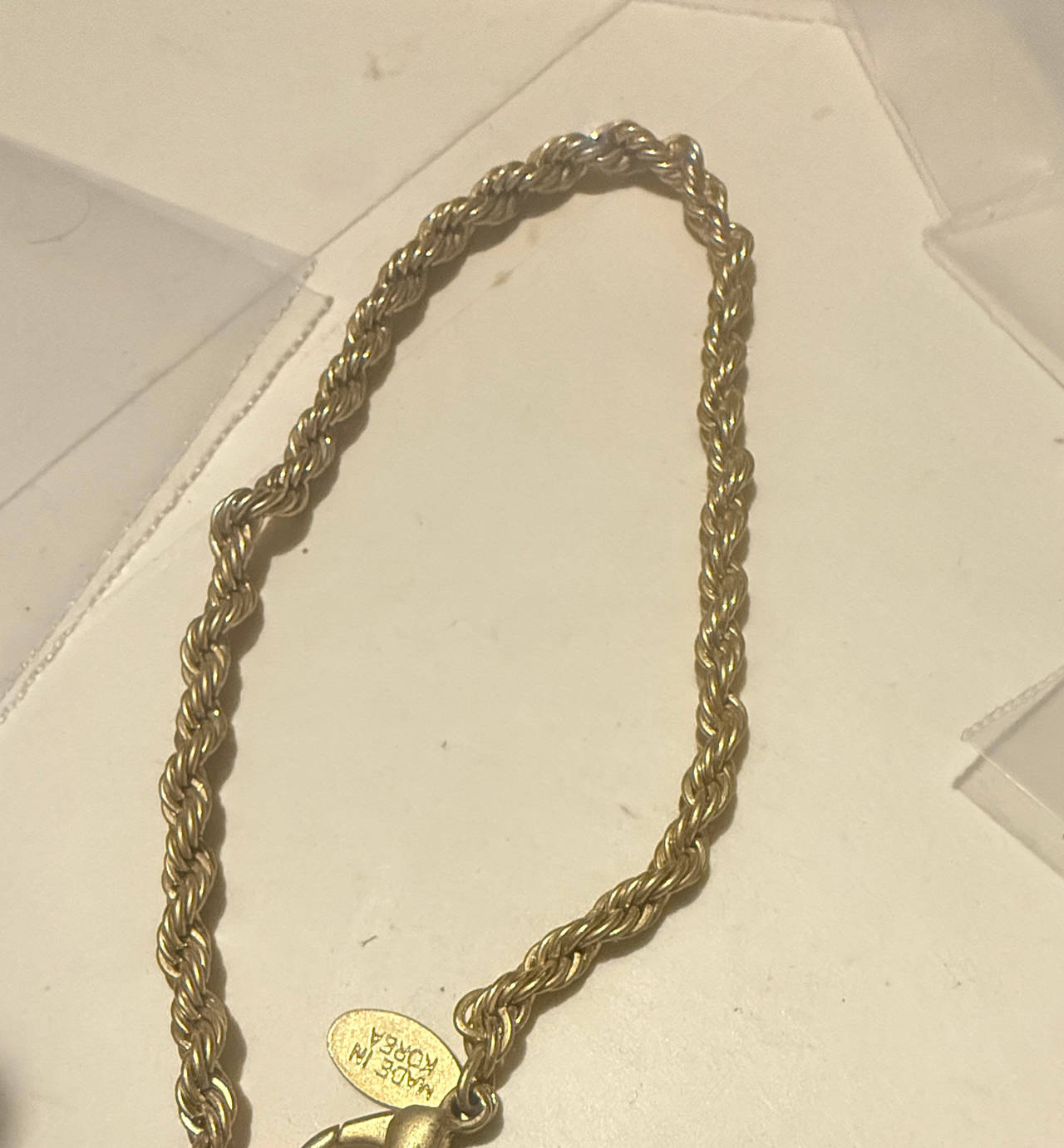 Vintage Gold Tone Rope Chain Bracelet