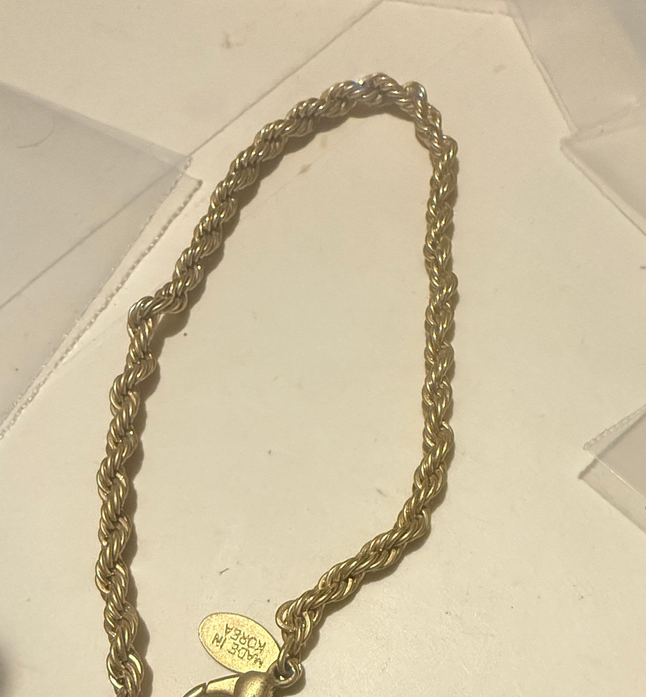 Vintage Gold Tone Rope Chain Bracelet
