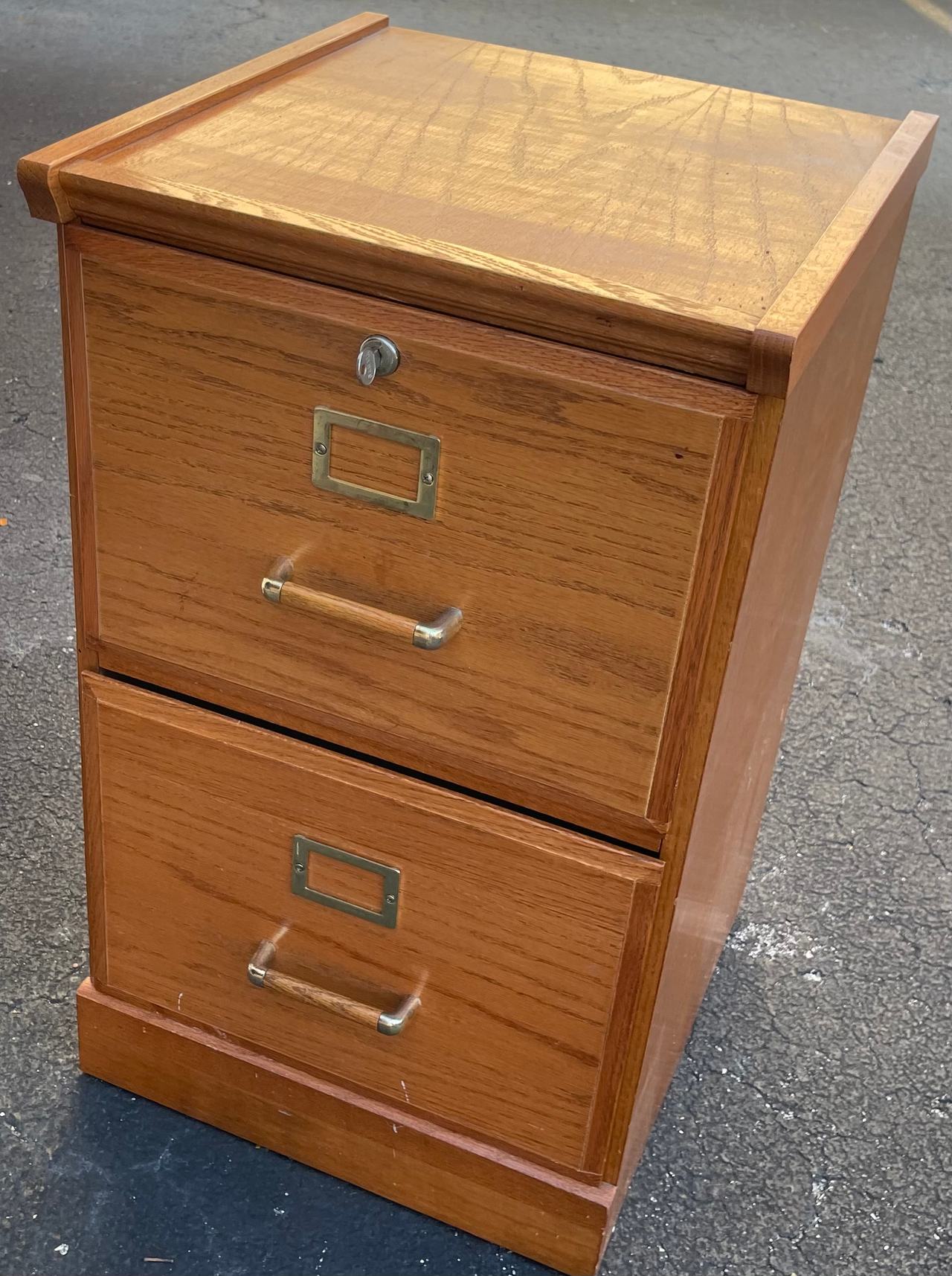 Wooden 2-Drawer File Cabinet
