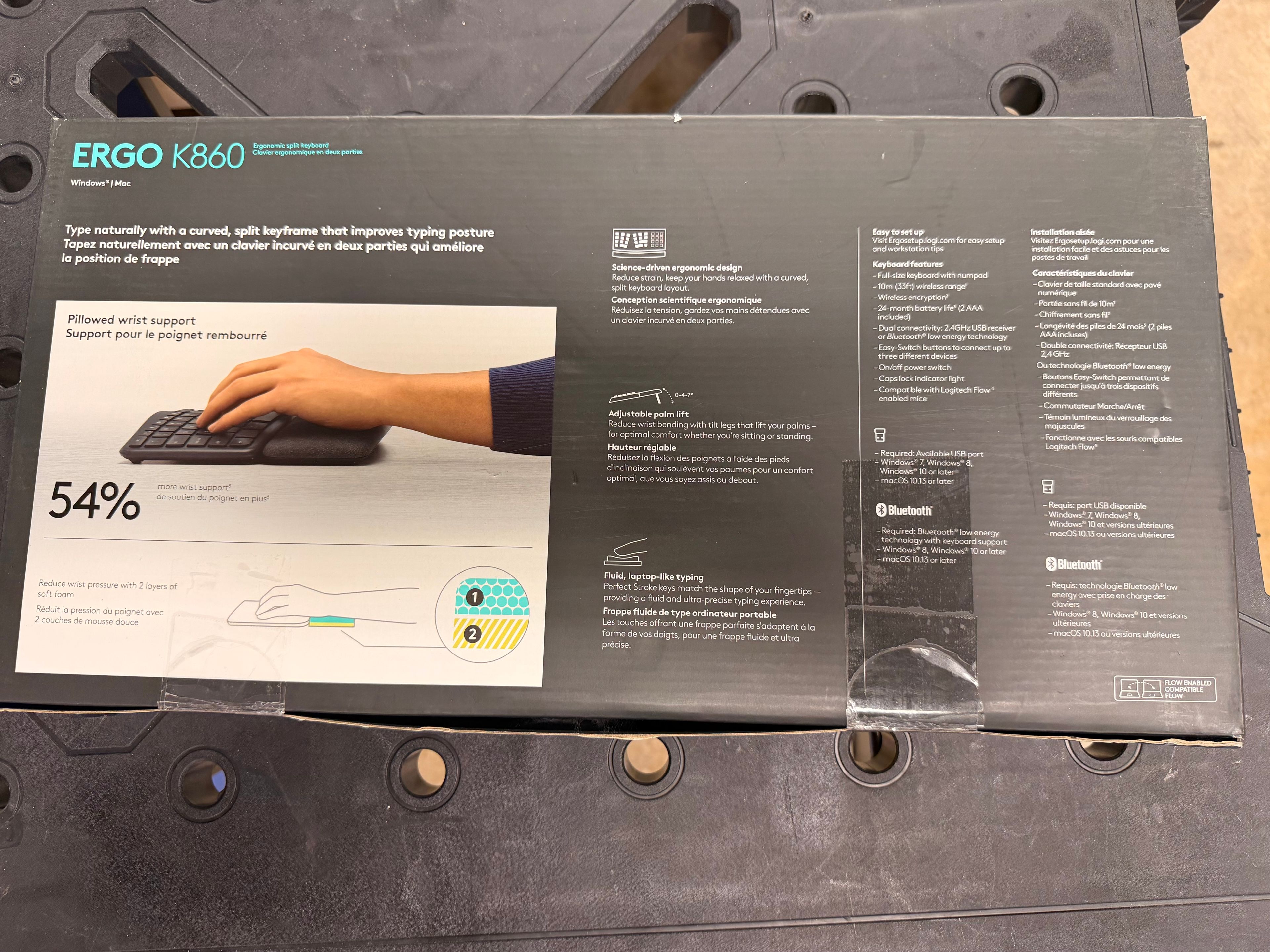 Logitech ERGO K860 Wireless Ergonomic Keyboard – Split Design, Black