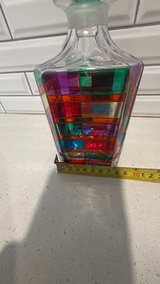 Murano Scaleno Hand-Painted Italian Crystal Whiskey Decanter - Image 6