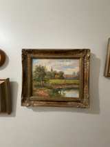 Vintage Framed Landscape Oil Painting in Gilded Frame - Image 1