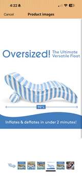 FUNBOY Blue Stripe Inflatable Chaise Lounger - Image 6