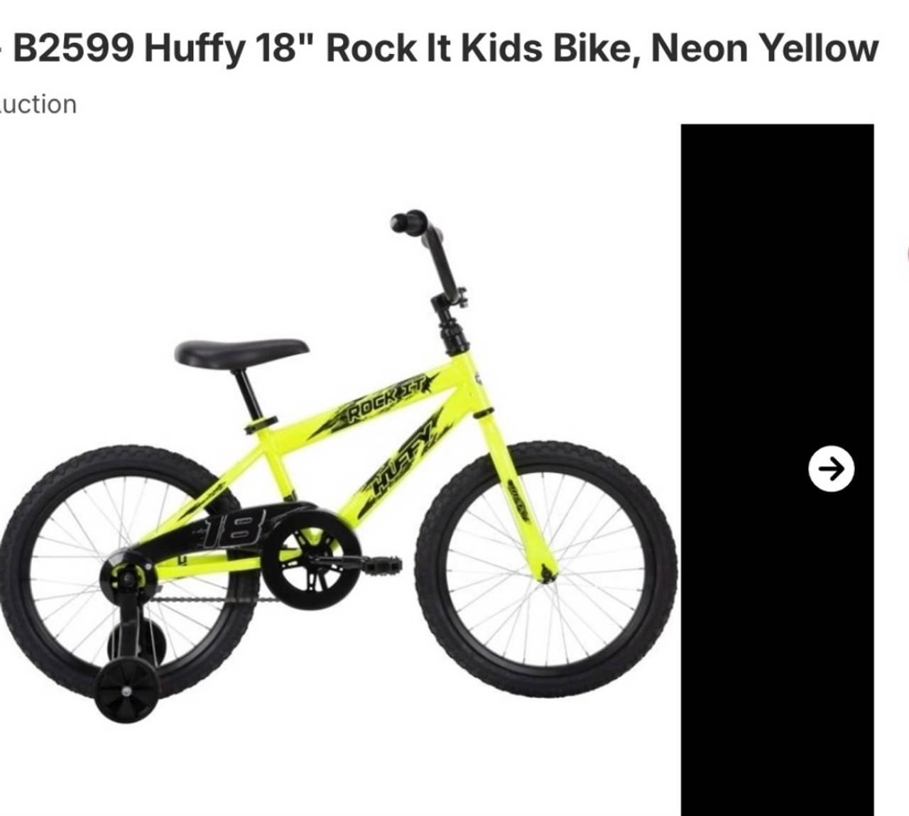 Huffy Rock It 18" Kids Bike, Neon Yellow