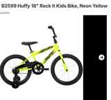 Huffy Rock It 18" Kids Bike, Neon Yellow - Image 1