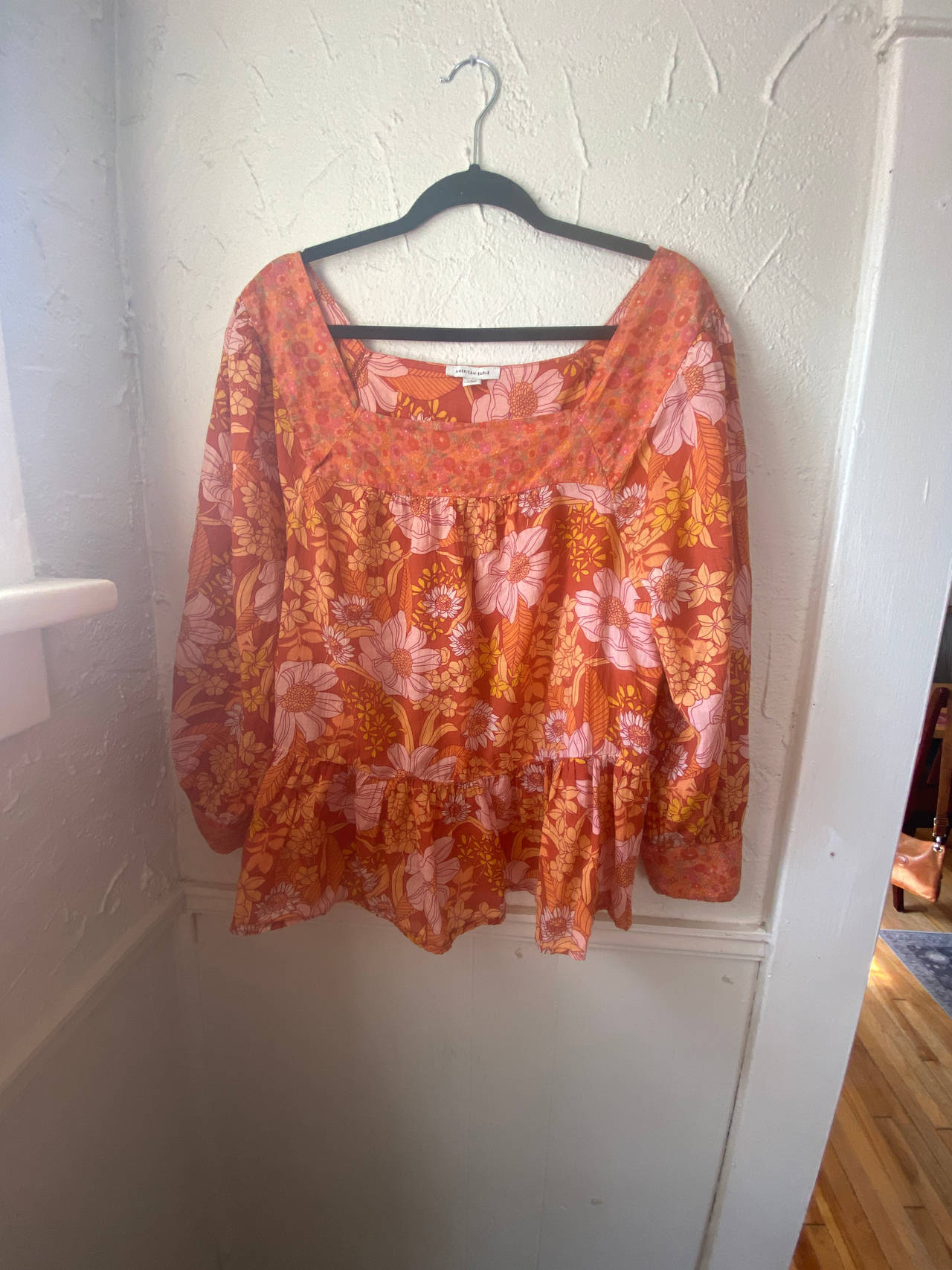 American Eagle Boho Floral Blouse - Large