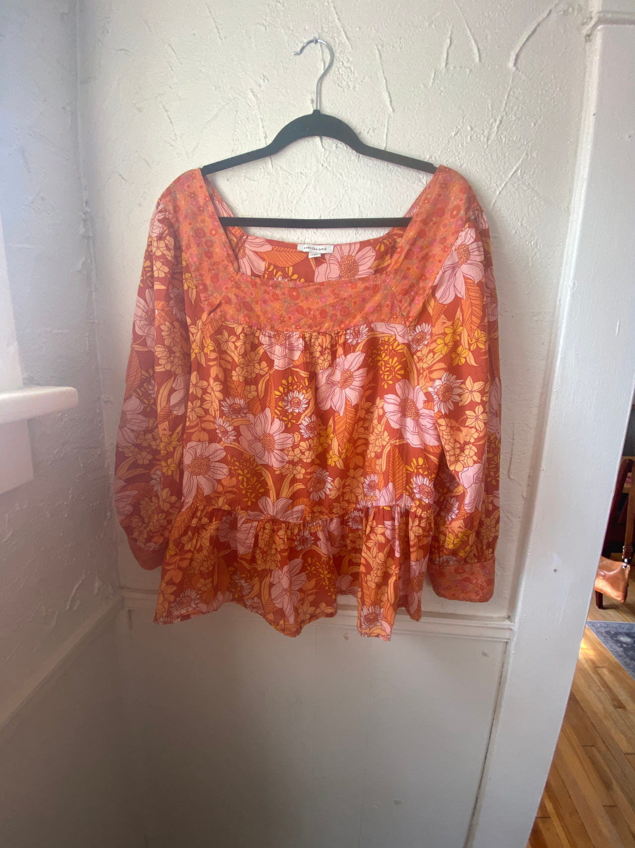 American Eagle Boho Floral Blouse - Large