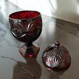 Vintage Ruby Red Glass Candy Dish - Image 1
