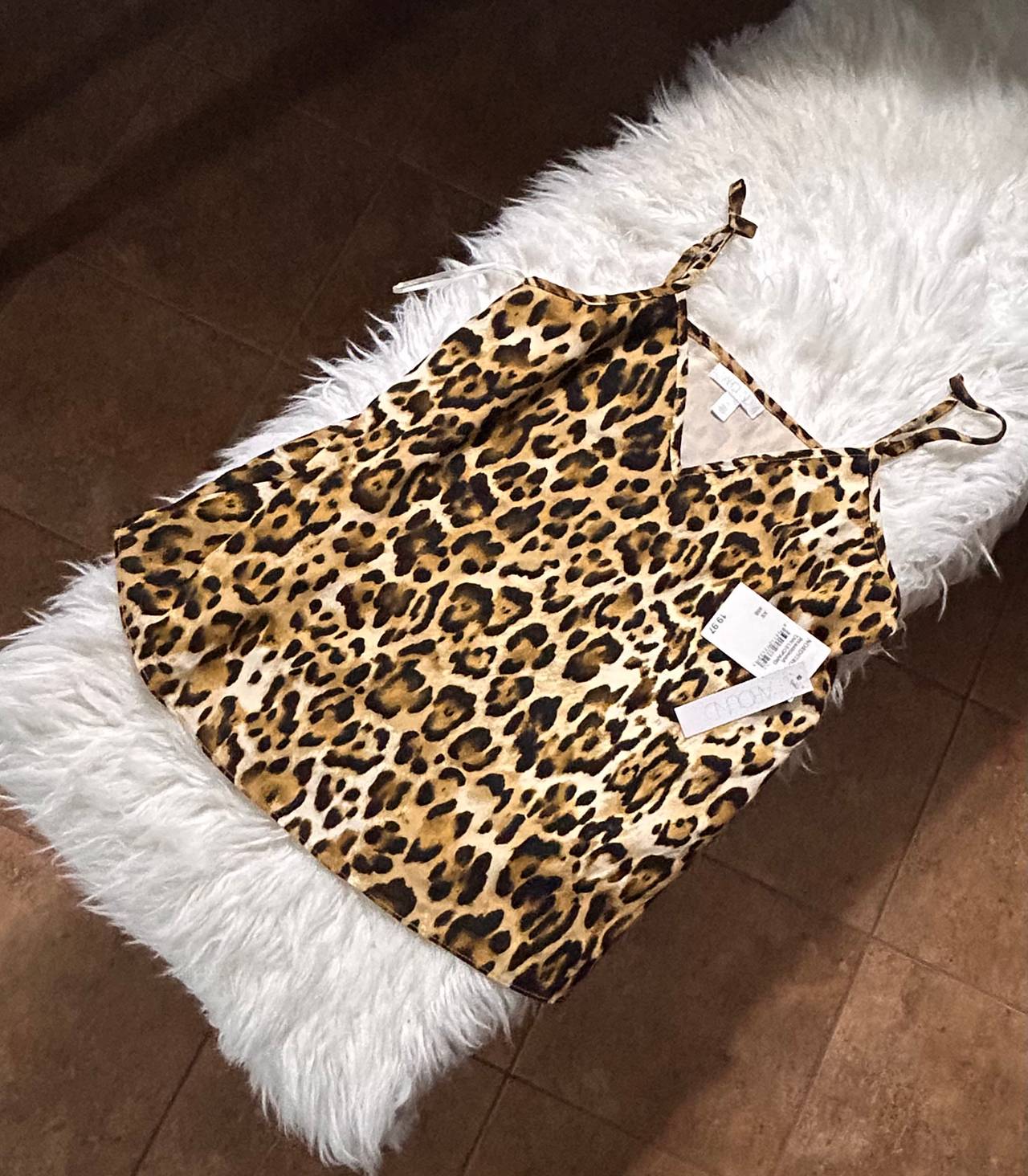 Leopard Print Satin Cami Top