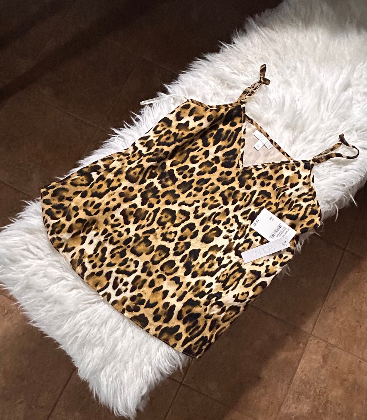 Leopard Print Satin Cami Top