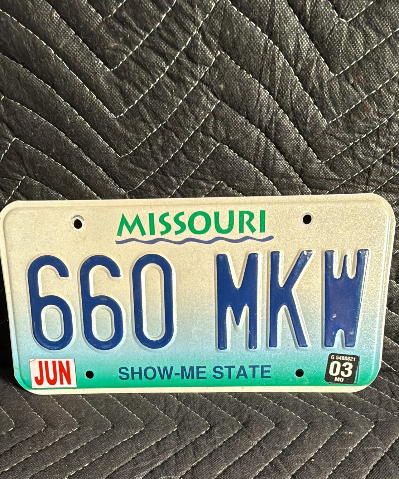 Missouri License Plate 660 MKW
