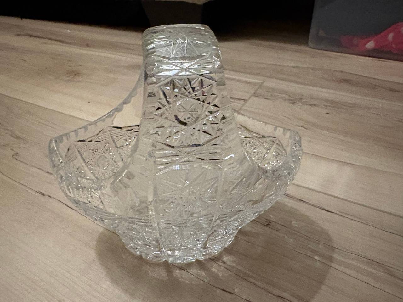 Vintage cut lead crystal basket