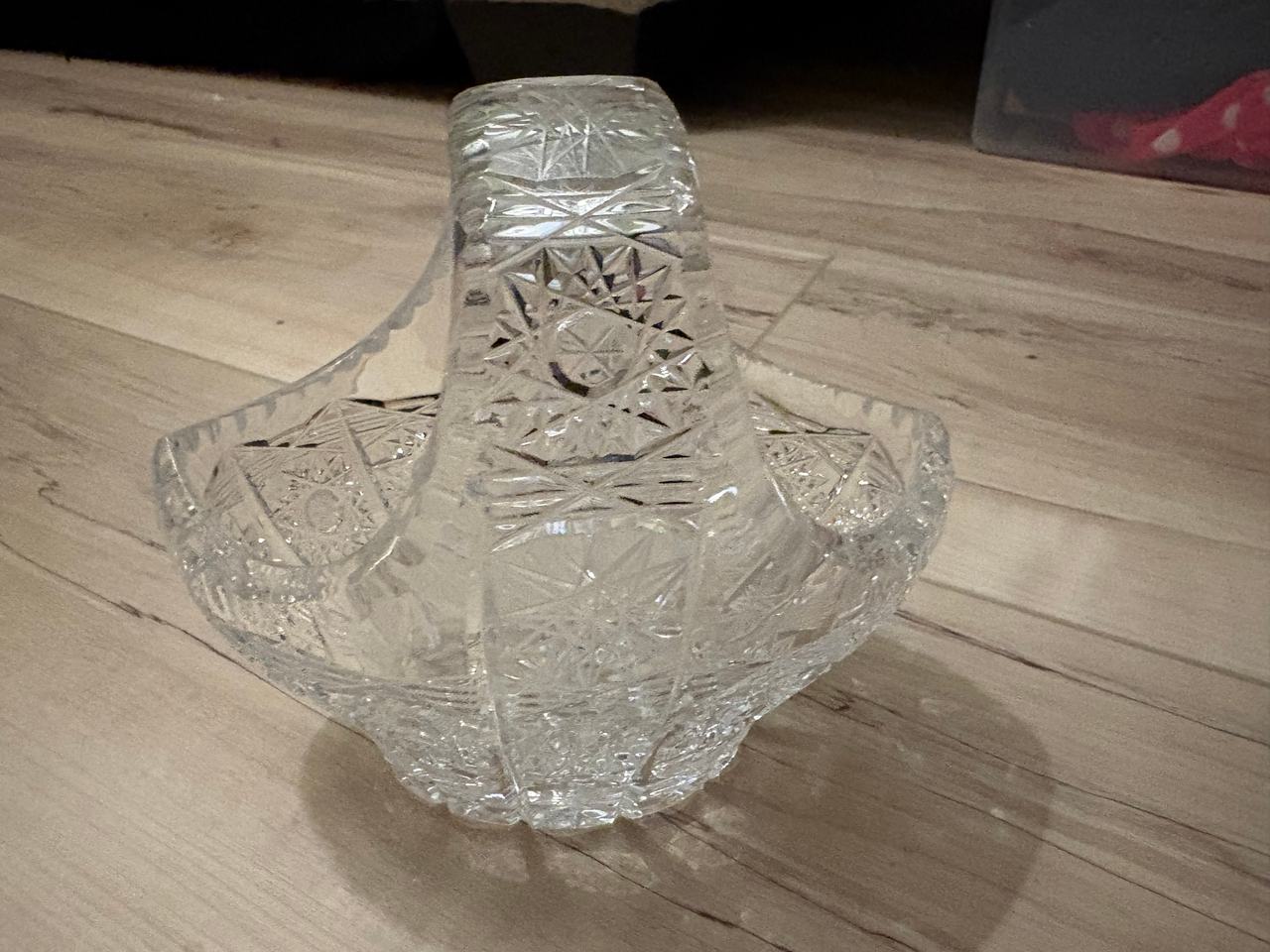 Vintage cut lead crystal basket