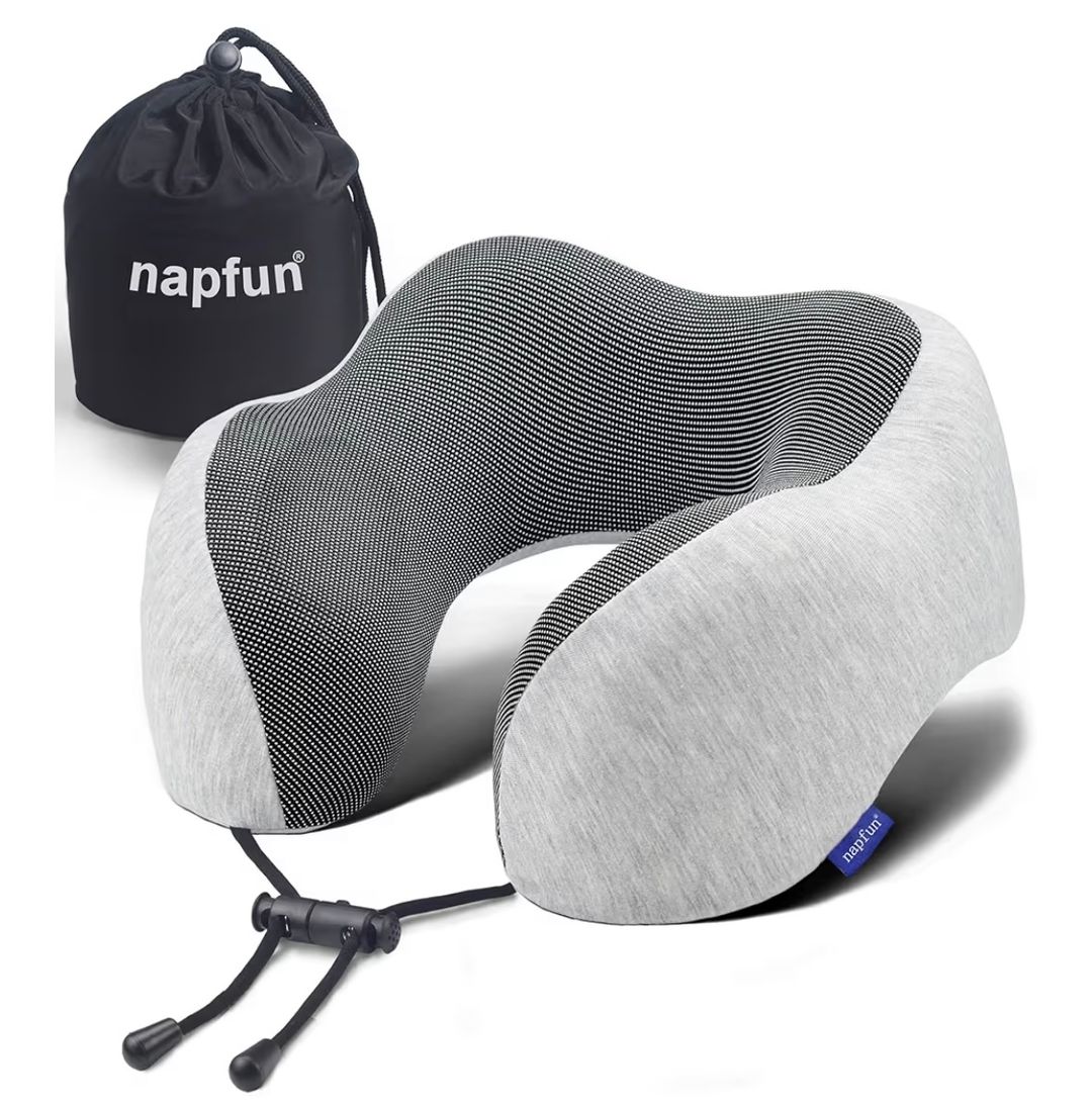 NAPFUN Neck Pillow for Traveling, Upgraded Travel Neck Pillow Without Bag