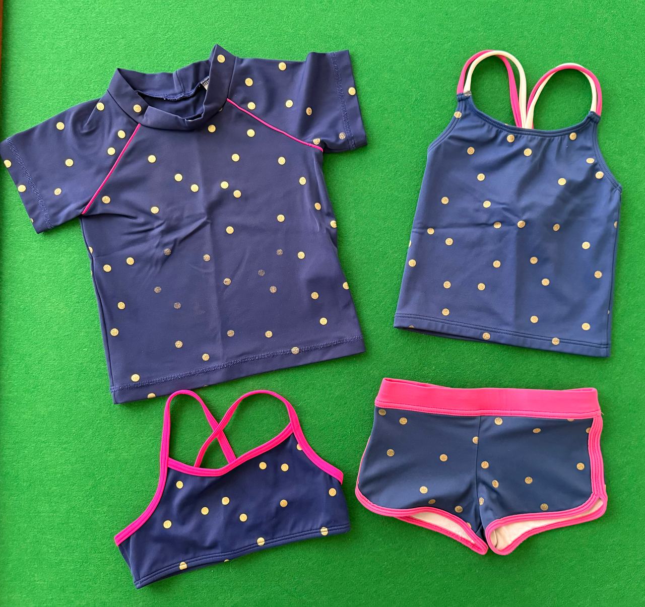 Mini Boden 4pc Polka Dot Swim Set 2/3T