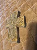 Vintage Chalkware Religious Jesus Cross Wall Plaque - Image 2