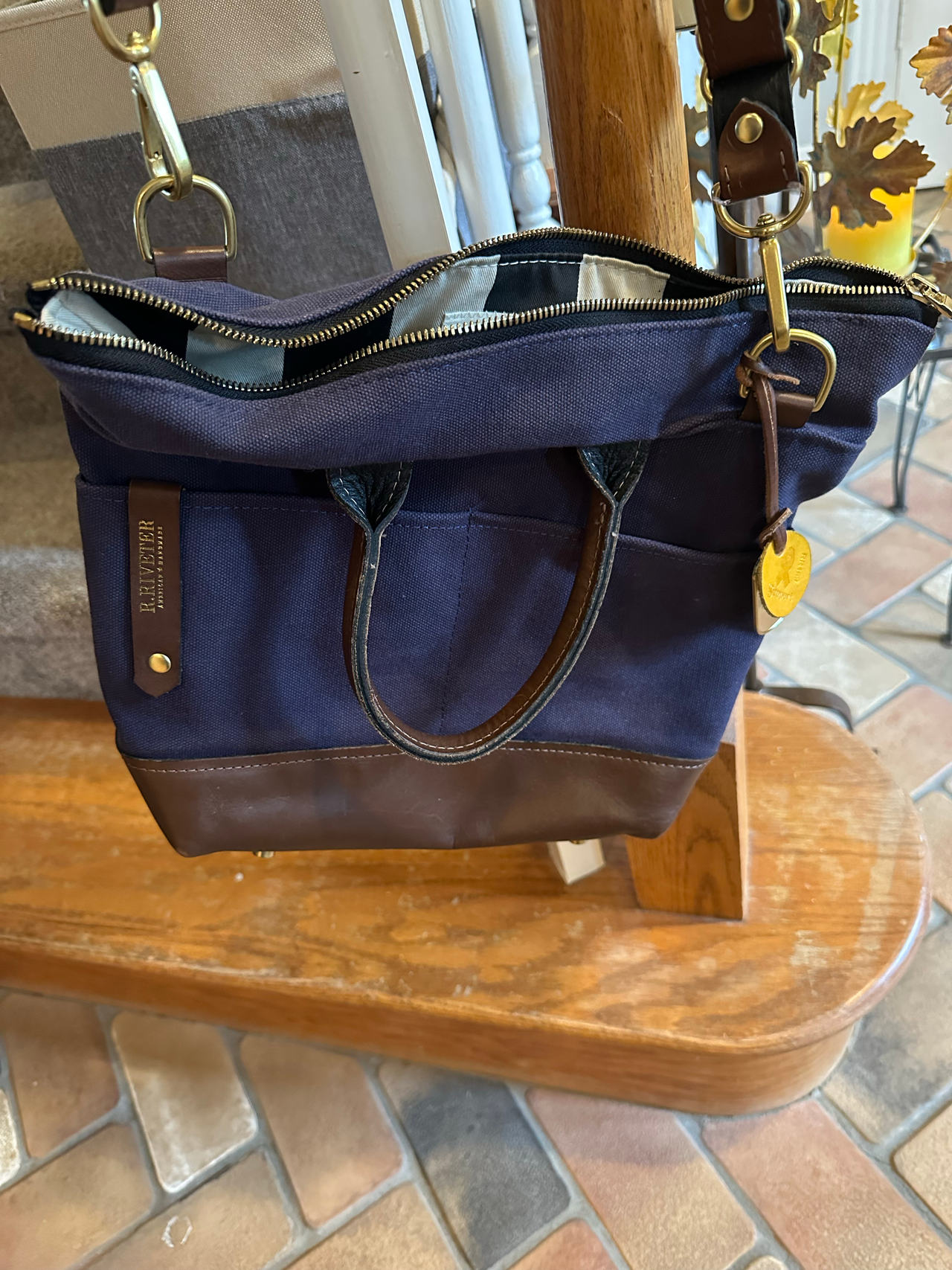 R.Riveter Grant Canvas and Leather Tote