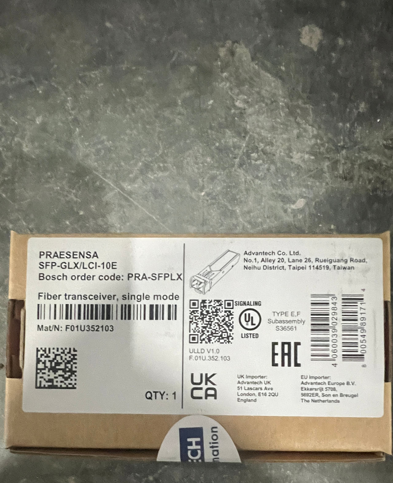 Bosch PRAESENSA PRA-SFPLX Fiber Transceiver Single Mode