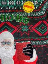Ugly Christmas Sweater with Santa and Drink Holder - Image 3
