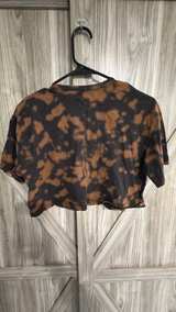 Hollister Must-Have Collection Cropped Tie-Dye Tee brown/black size small - Image 3