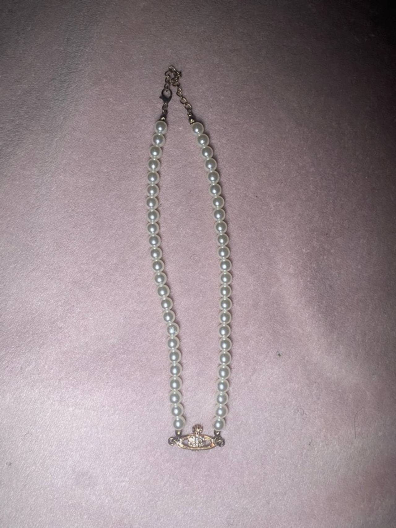 Vivienne Westwood Mini Bas Relief Pearl Orb Necklace