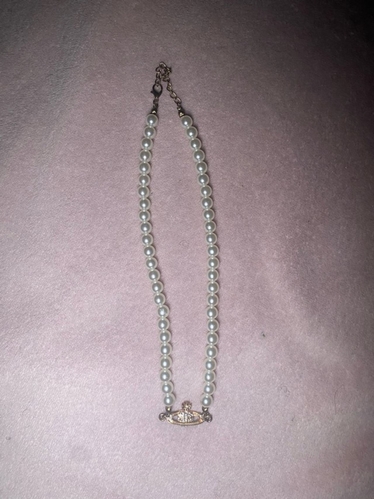 Vivienne Westwood Mini Bas Relief Pearl Orb Necklace