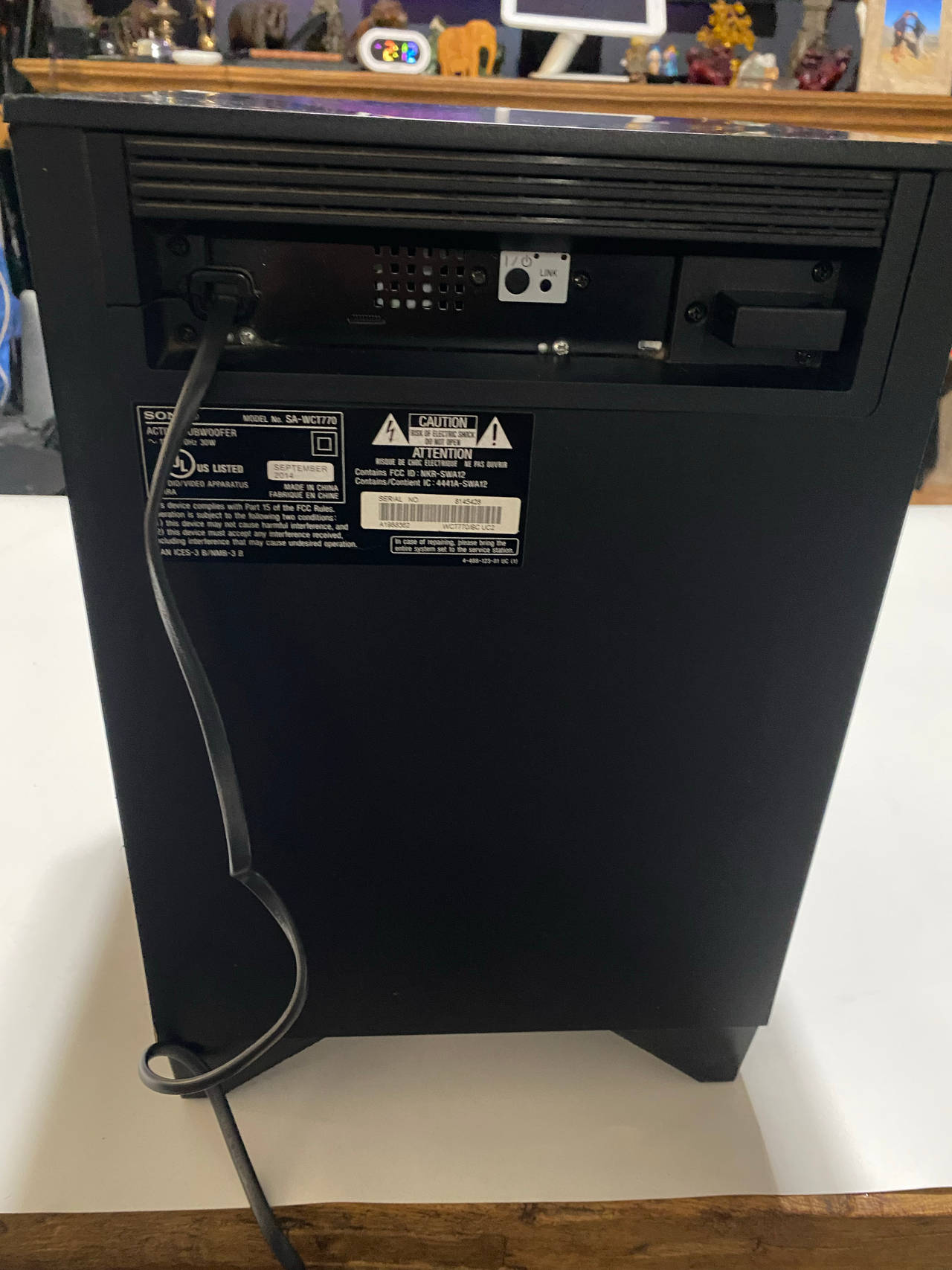 Sony SA-WCT770 Wireless Powered Subwoofer Home Theater Bass
