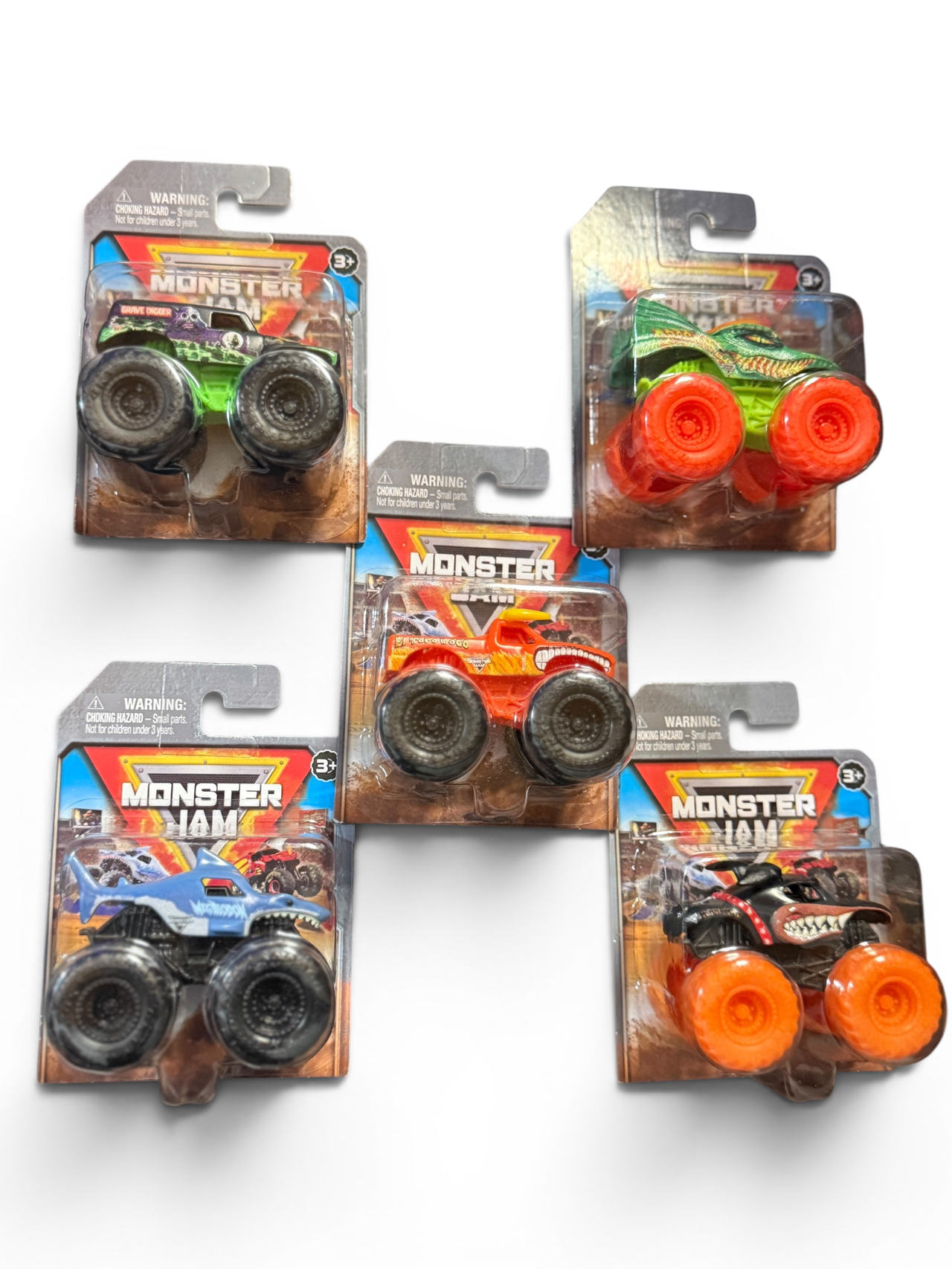 Monster Jam 1:64 Scale Die-Cast Monster Trucks Lot of 5