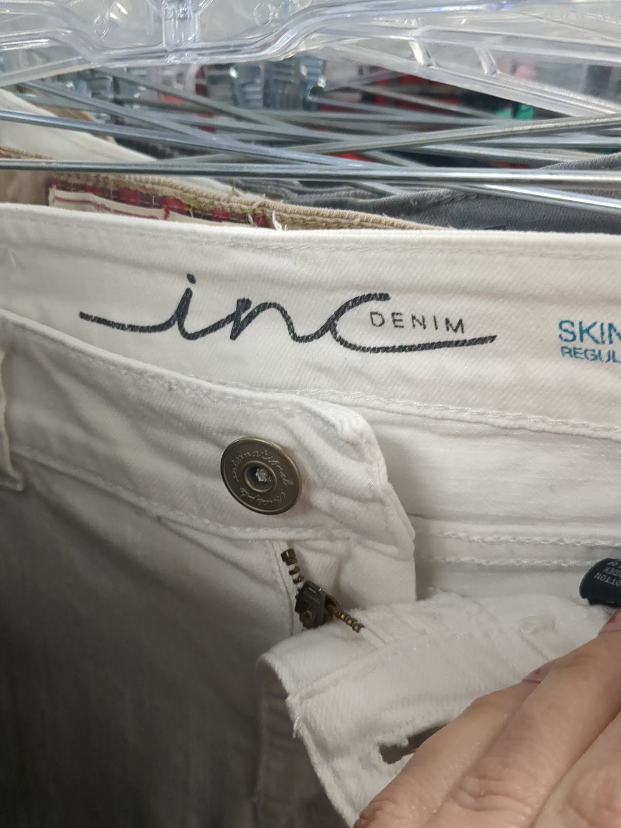 INC International Concepts White Skinny Jeans