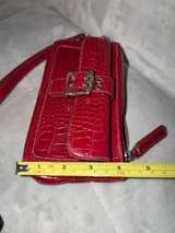 ANN TAYLOR Red Croc Embossed Wristlet Clutch - Image 4