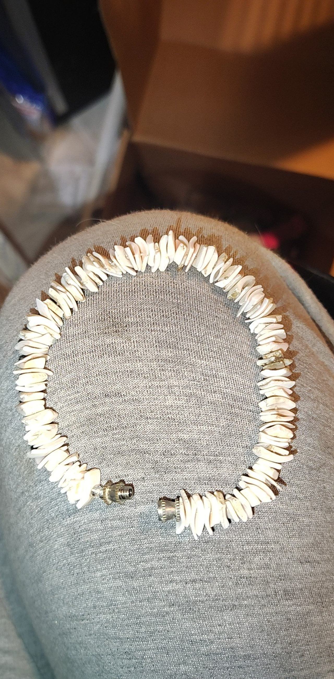 White Puka Shell Necklace with Screw Clasp