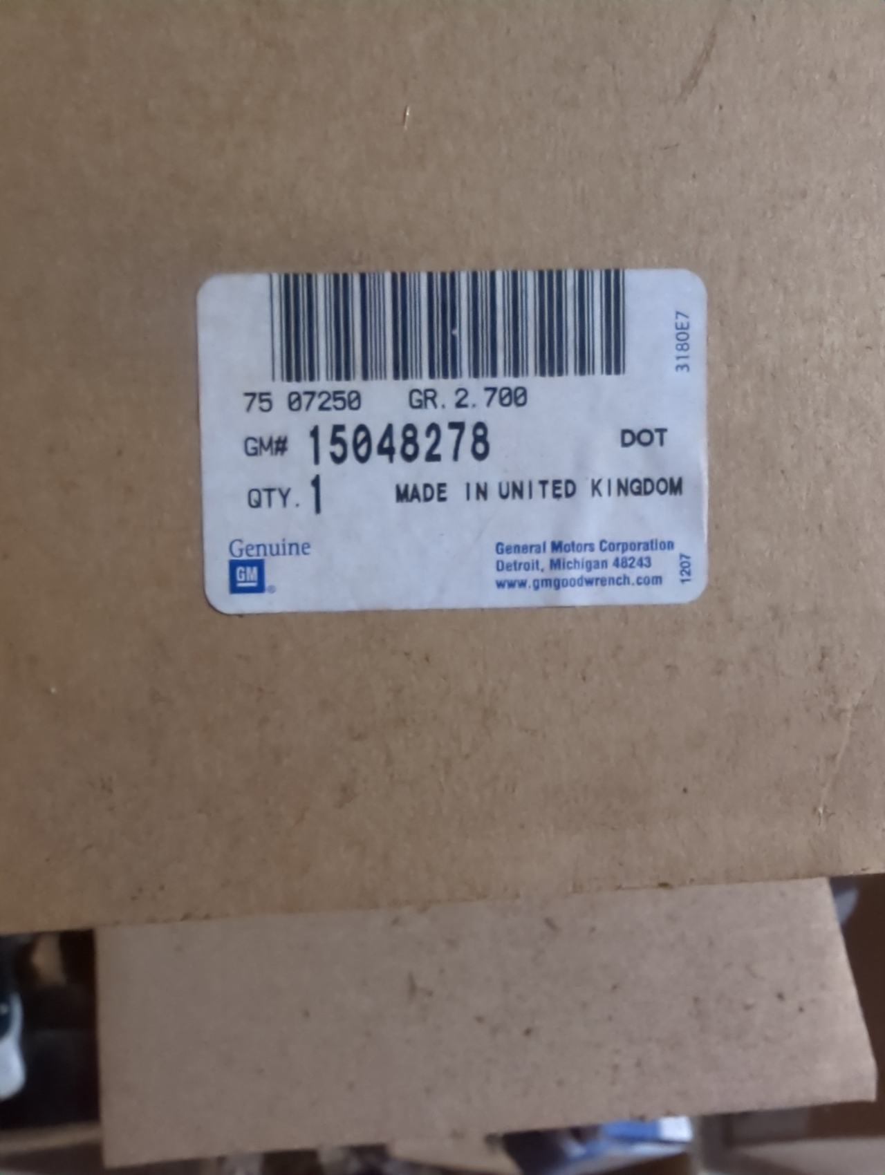 GM Genuine Brake Master Cylinder 15048278
