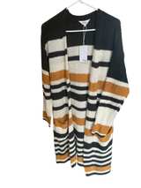 Amaryllis Striped Open Front Knit Cardigan - Image 1