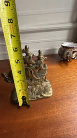 Spanish ship Bronze Cast Iron Galleon Ship Bookends - Image 3