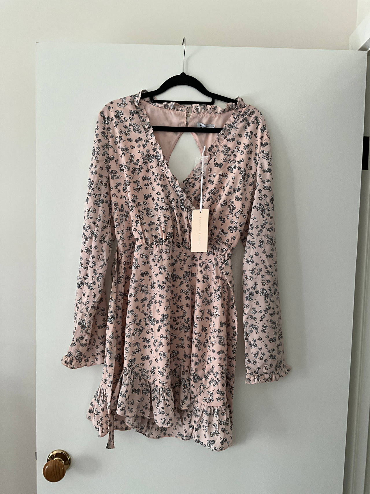 Floral Print Long Sleeve Mini Dress