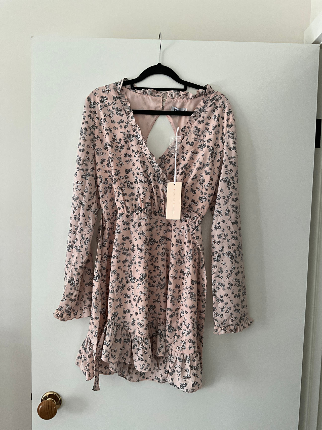Floral Print Long Sleeve Mini Dress