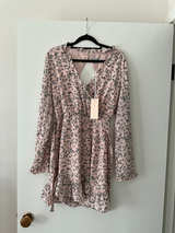 Floral Print Long Sleeve Mini Dress - Image 1