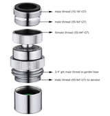 Faucet Adapter with Aerator, Sink Faucet to Garden Hose Adapter Kitchen/Bathroom - Image 3