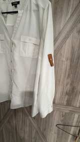 Elementz White Roll-Tab Sleeve Button Down Blouse XL - Image 3