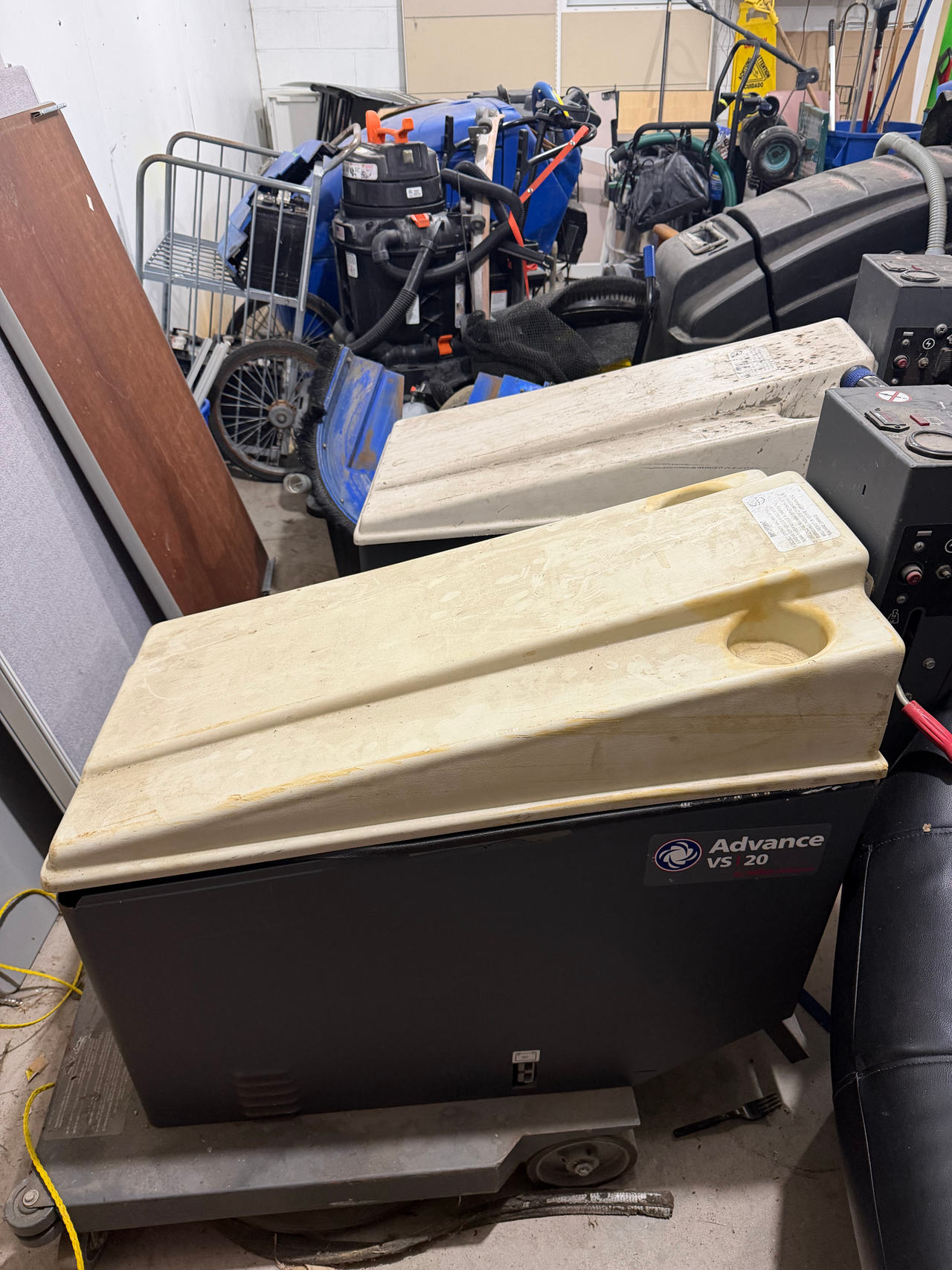 Two Advance Micromatic VS20 Walk-Behind Floor Scrubber