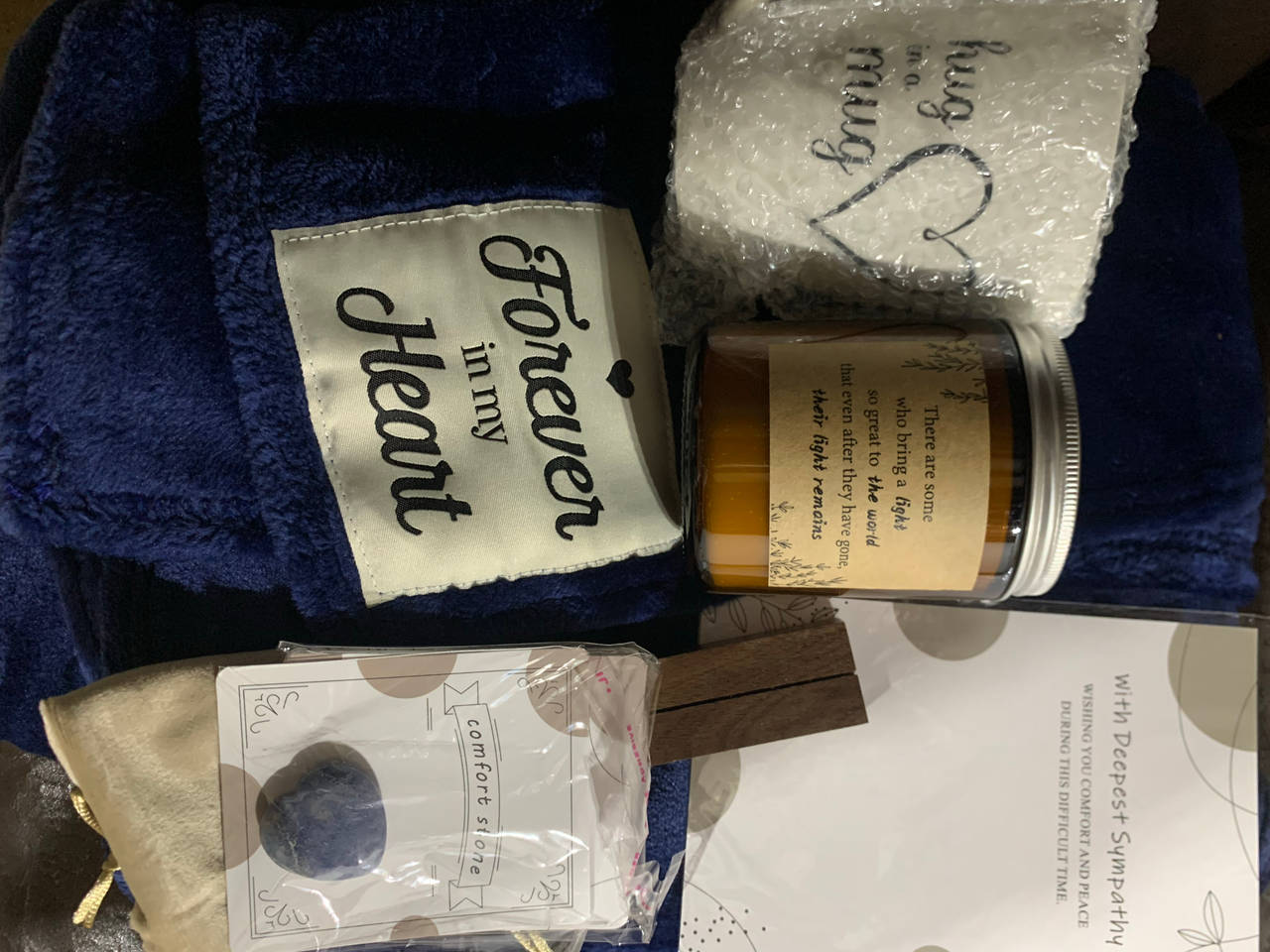 Sympathy Gift Set with Blanket and Candle