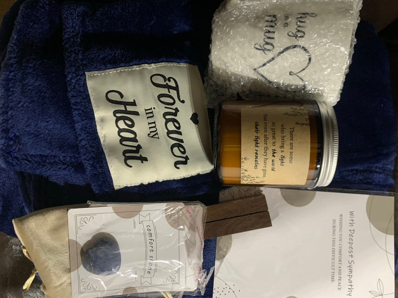 Sympathy Gift Set with Blanket and Candle