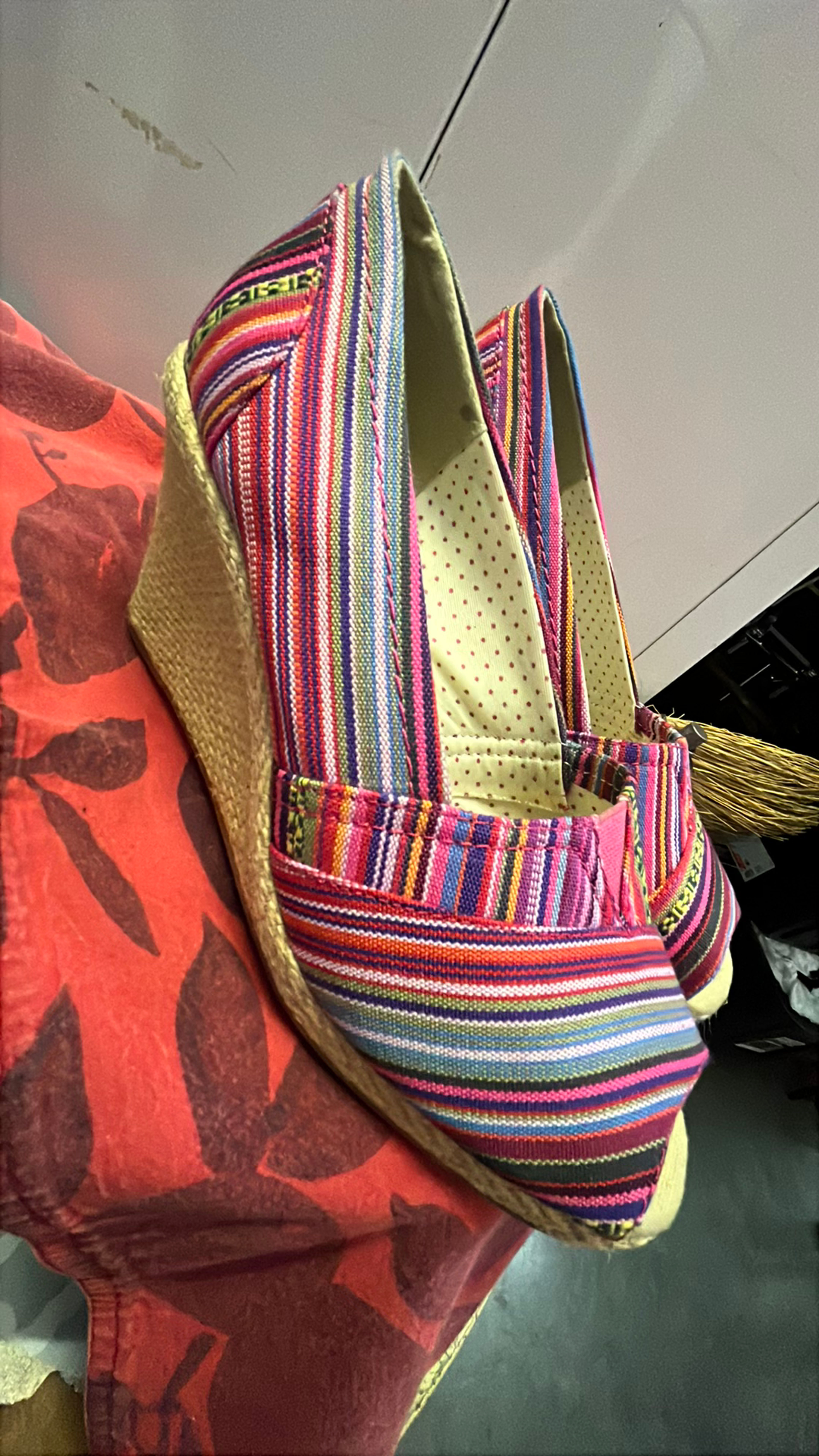 Forever Striped Espadrille Wedge Sandals - Image 2