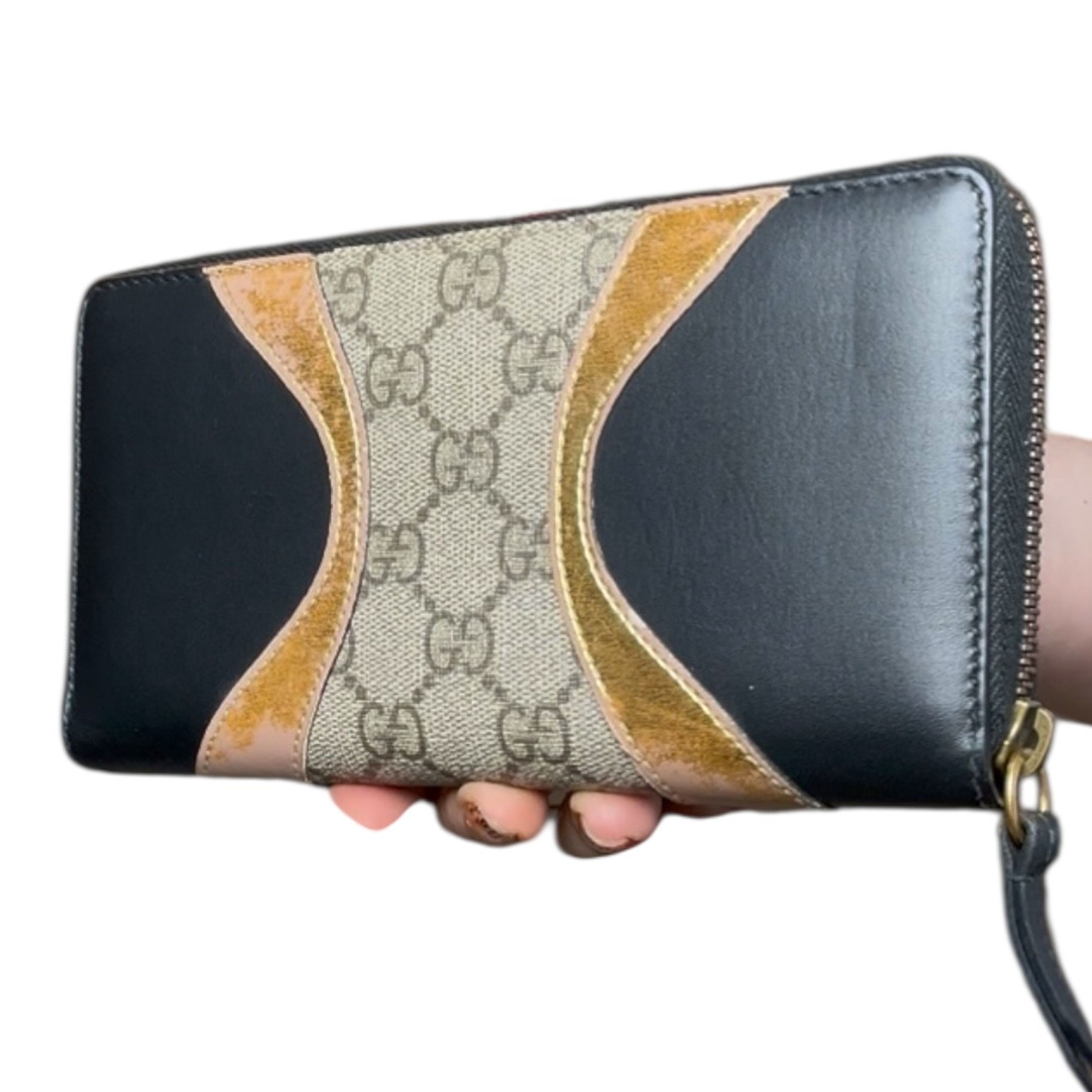 Gucci GG Canvas Leather Zippy Wallet - Image 3